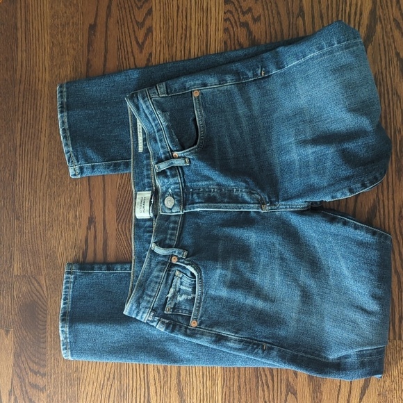 Citizens Of Humanity Blue Straight Jeans "Emerson' Busted Knee Button Fly W24 - Picture 6 of 10